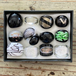Lampwork Glass Rings, Mixed Color Infinity Ring, Mixed Sizes
