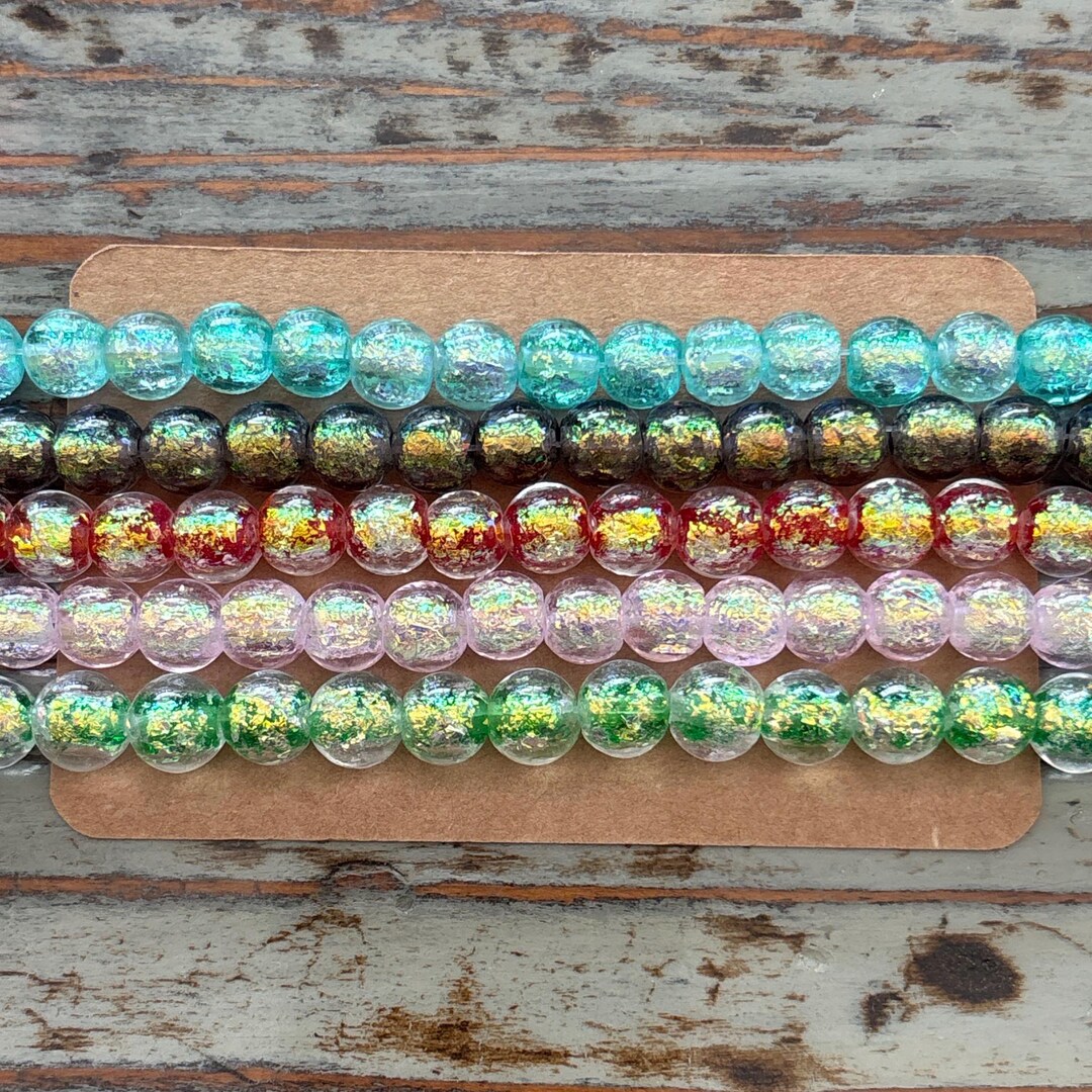 Multicolour Strands Lampwork Bead Strands, Multicolor Silver Foil Round, 8mm - Etsy