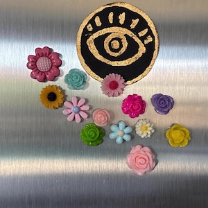 Flower Magnet Set, Resin Magnets, Set of 13