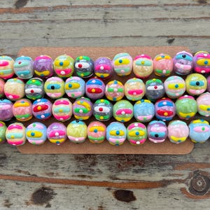 Ceramic Colorful Beads, 12mm Porcelain and Enamel Round Strands