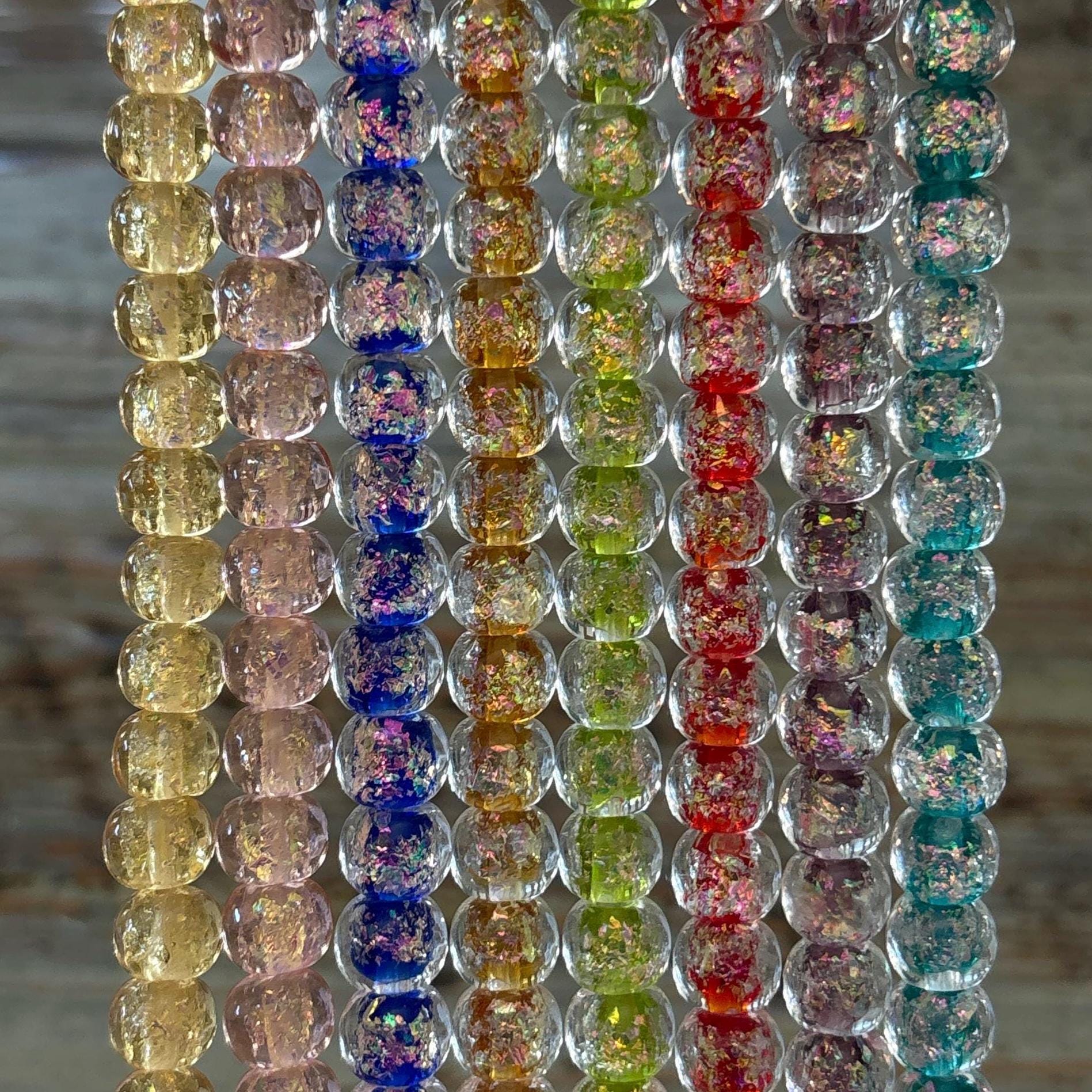 Multicolour Strands Lampwork Glass Bead Strands, Multicolor Silver Foil Round, 10mm - Etsy