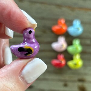 Ceramic Bird Bead, 18mm Adorable Love Birds