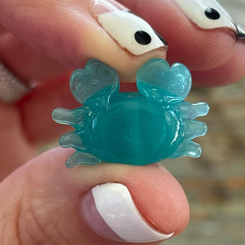 Translucent Crab Lampwork Crab Bead 25mm, Blue Glass Crabs - Etsy