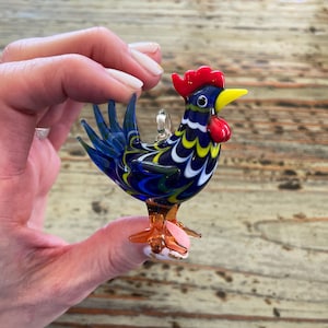 Lampwork Glass Rooster, Large  Display, Decoration, Figurine, Pendant