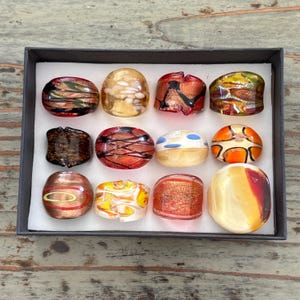 Lampwork Glass Rings, Mixed Color Infinity Ring, Mixed Sizes