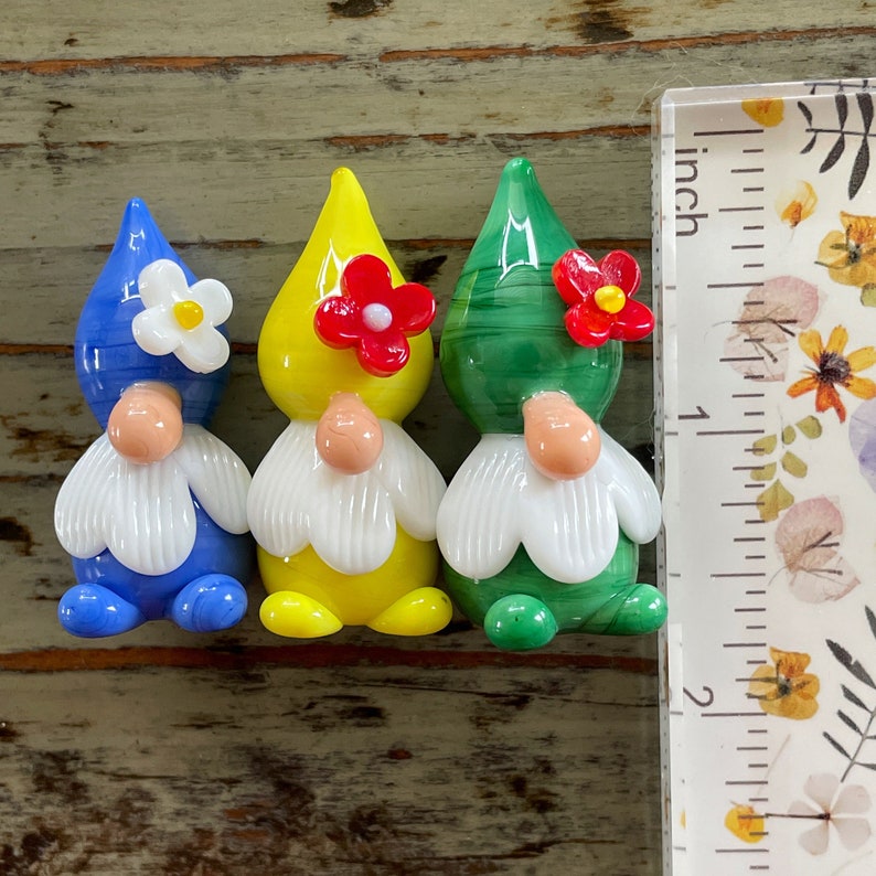 Gnomos de jardín de cristal, gnomos de cristal de Murano de 40 mm imagen 10