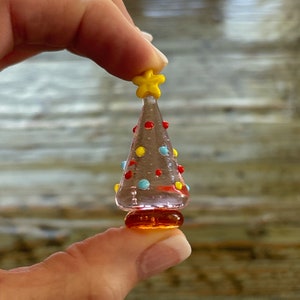 Lampwork Glass Christmas Tree with Star: Holiday Decoration