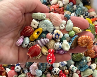 Wholesale Starter Pack, Mixed Ceramic Porcelain Bead Soup, Huge 100g Lot
