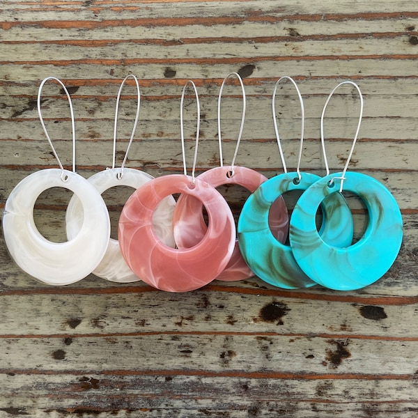 Disc Pendant Earrings! Great Price, Super Lightweight Teen Gift, 8 Colors Available