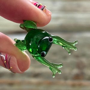 Lampwork Glasgroda, Green Garden 3,8 cm Groddisplay, Dekoration, Figur