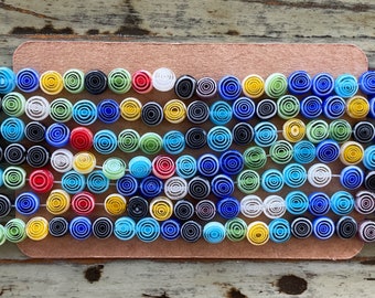 Hilos de cuentas de vidrio Millefiori de 6 mm con espirales, colores variados