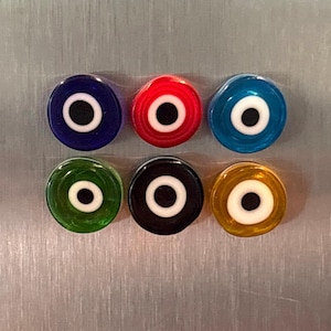 Aimants mauvais œil en verre au chalumeau - Lot de 6