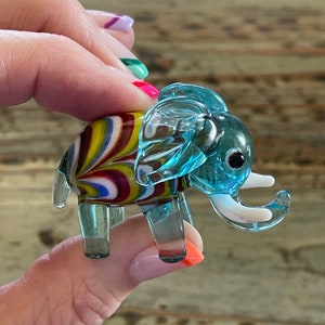 Lampwork Glass Elephant, Large Lucky Elephants, Display, Decoration, Figurine