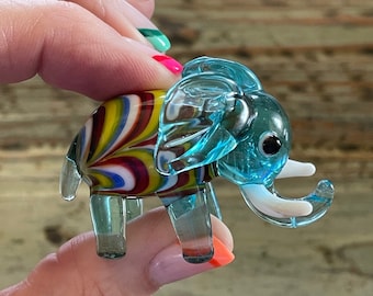 Lampwork Glass Elephant, Large Lucky Elephants, Display