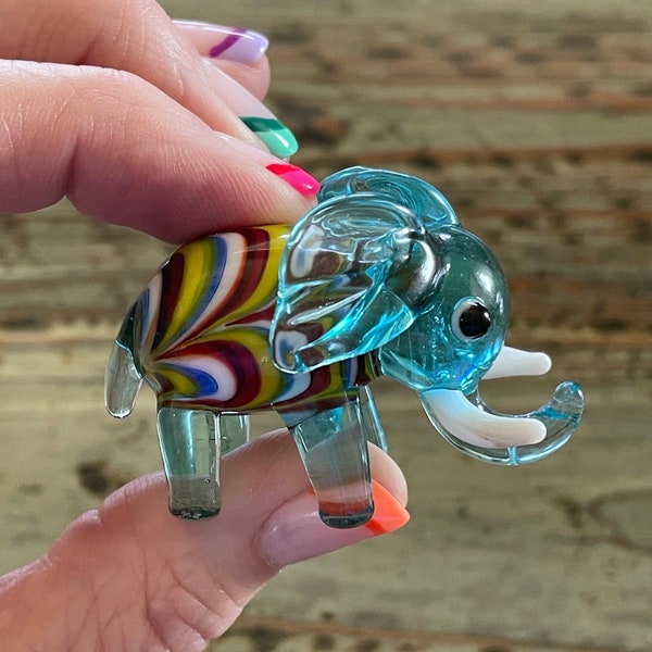 Large Glass Elephant Etsy