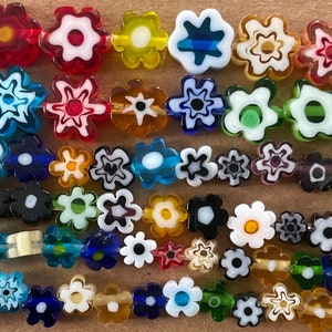 Millefiori Flower Glass Bead Strands Mixed Color Mixed Size image 4