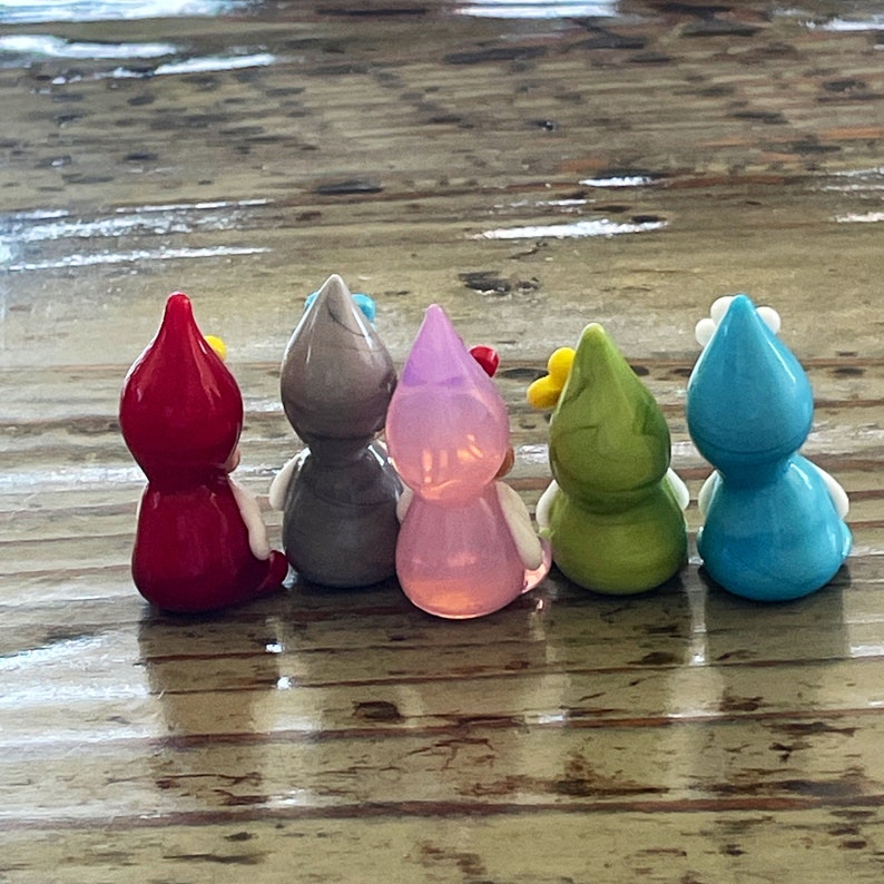 Gnomos de jardín de cristal, gnomos de cristal de Murano de 40 mm imagen 2