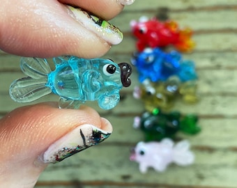 Perles de poisson au chalumeau 28 mm, adorable poisson multicolore
