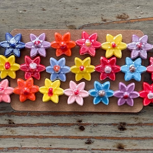 Porcelain Flower Beads, Pearlized, Mixed Color