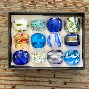 Lampwork Glass Rings, Mixed Color Infinity Ring, Mixed Sizes