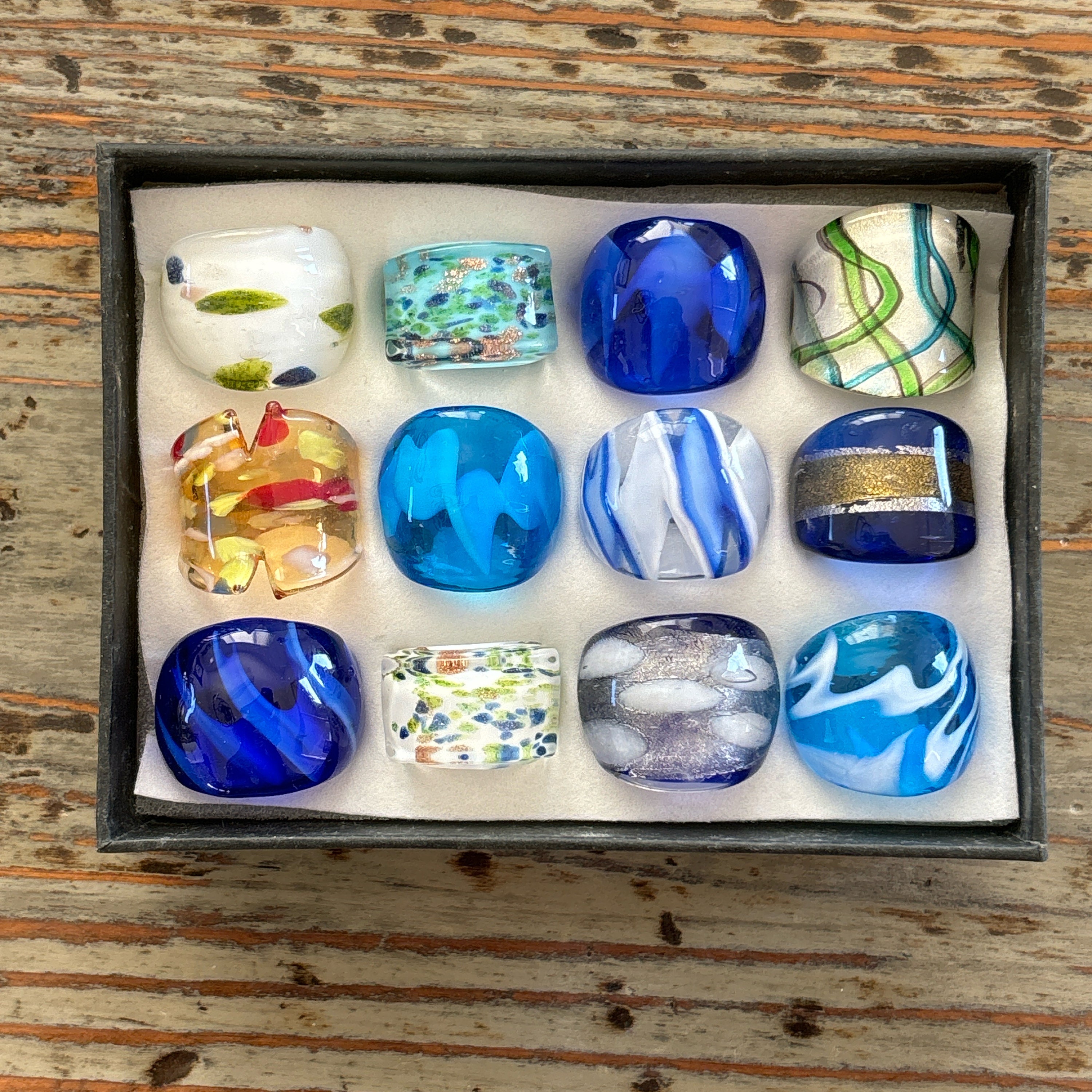 Lampwork Glass Rings, Mixed Color Infinity Ring, Mixed Sizes - Etsy