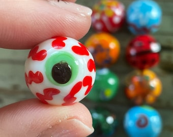 Lampwork Glass Marbles, 18mm