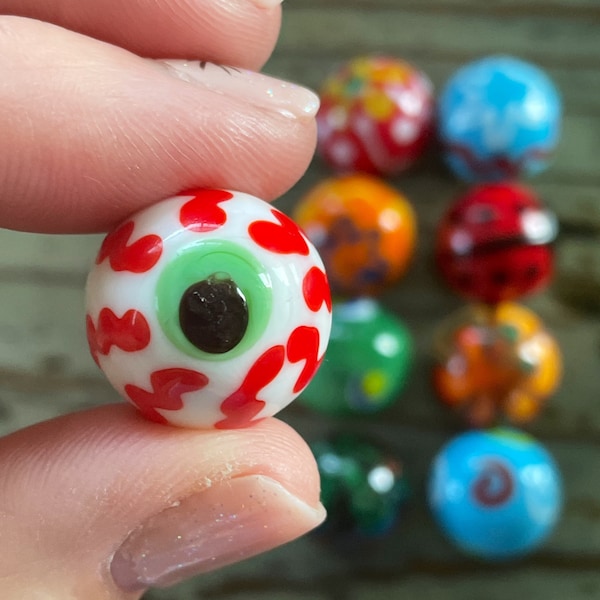 Lampwork Glass Marbles, 18mm