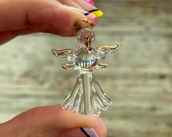 Lampwork Angel Pendant, Adorable Glass Cherub