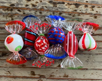 Vintage Glass Wrapped Candy Murano Glass Candy Holiday