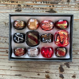 Anéis de vidro Lampwork, estilo infinito de cores misturadas, tamanhos mistos