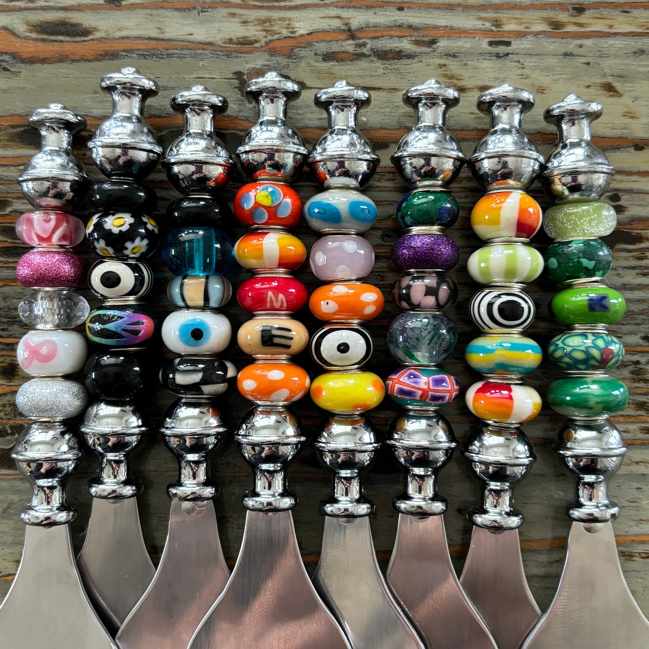 COBRA Bone Beads 1連 Beaded Bottle Opener, Lampwork Glass Beads on 6” Silver Opener - Etsy