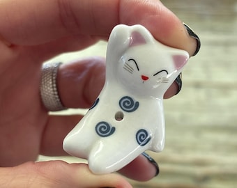 Cat Incense Burner, Adorable Ceramic Kitty Incense Holder