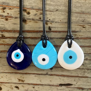 Evil Eye Necklace Pendants 35mm Black Corded Glass Nazar Necklace