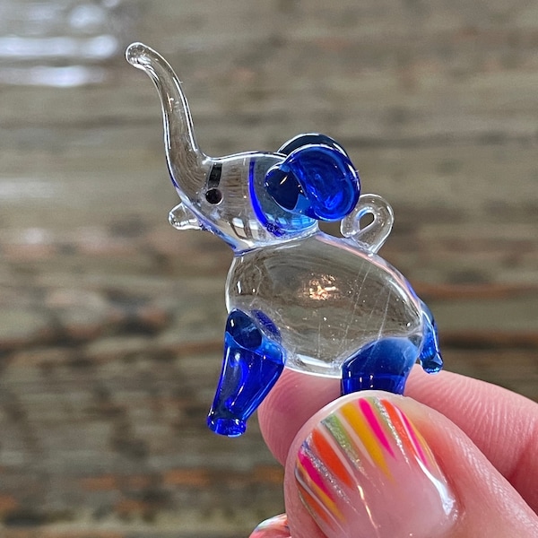 Lampwork Glass Elephant Pendant, Lucky Little Elephants, 2”