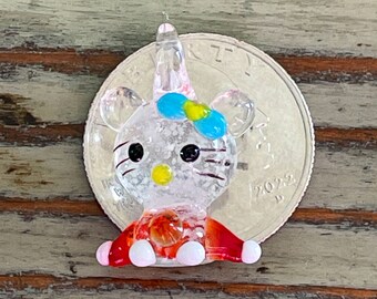 ランプワーク キティ アニマルペンダント 28 mm、スピリットアニマル