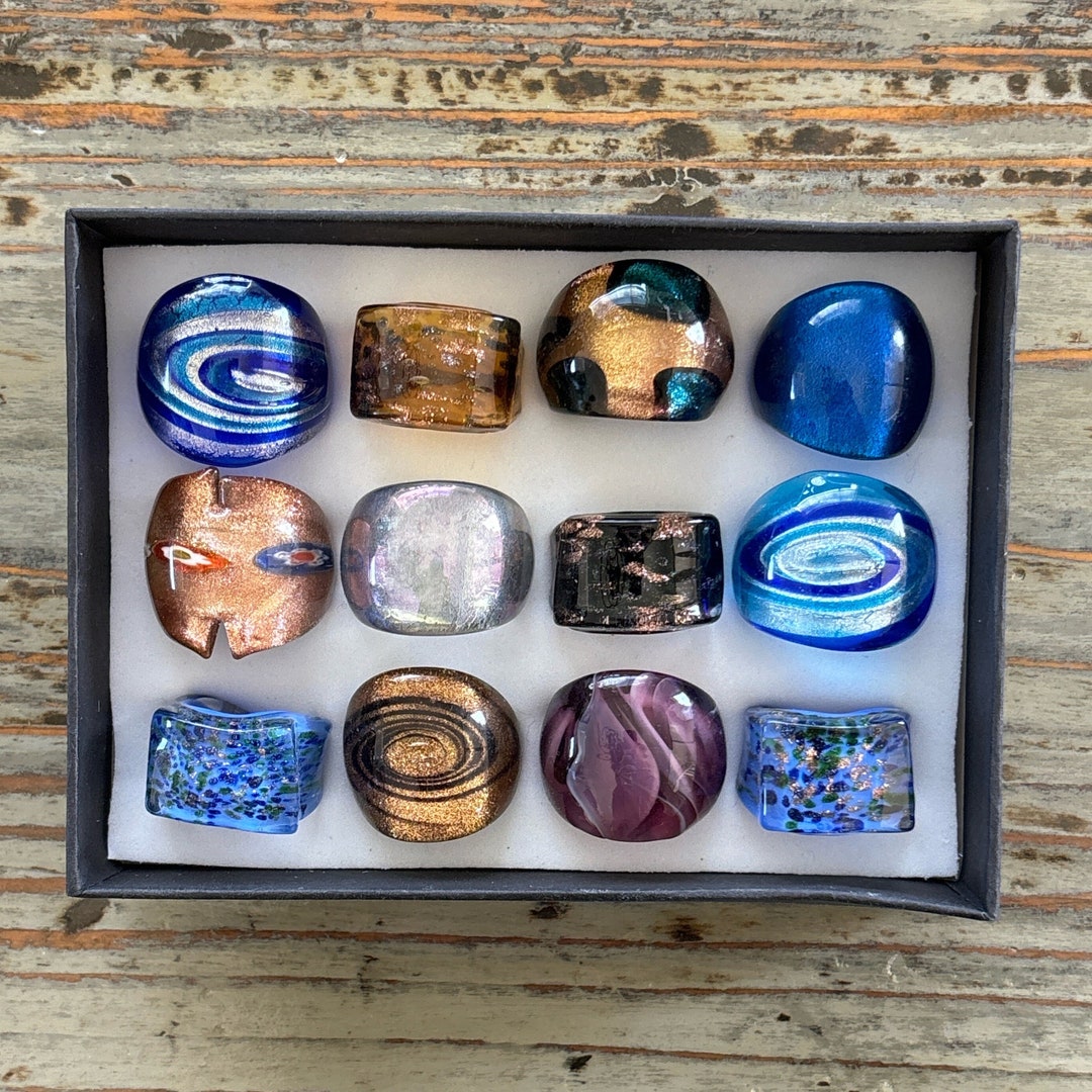 Lampwork Glass Rings, Mixed Color Infinity Ring, Mixed Sizes - Etsy