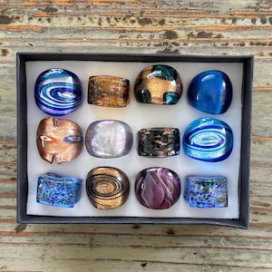 Lampwork Glass Rings, Mixed Color Infinity Ring, Mixed Sizes