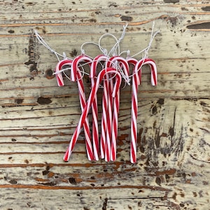 Lampwork Glass Ornaments, Candy Canes, 5”