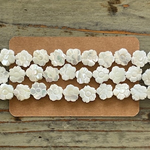Flower Bead Strands, Shell 12mm