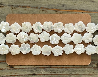Flower Bead Strands, Shell 12mm