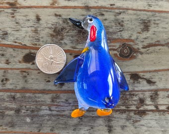 ランプワークガラスペンギン、大型ペンギンディスプレイ、装飾、置物