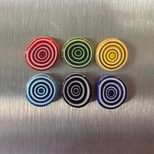 Lampwork Glass Swirl Magnets - Set of 6
