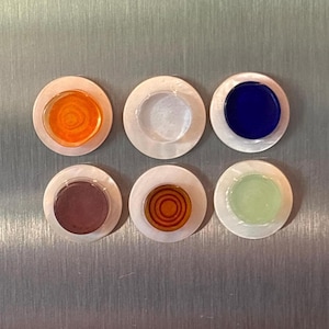 Glass Magnet Set, Shell and Glass Magnets, Set of 6