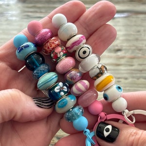 Lampwork Beaded Keychains, Bag Chain, Bag Swag, Multicolor