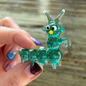 Glass Garden Caterpillar, Cute Lampwork Wormie