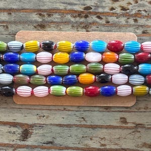 Lampwork 12 mm Multicolor Oval Glasperlenstränge Mischfarbe