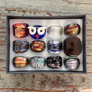 Lampwork Glass Rings, Mixed Color Infinity Ring, Mixed Sizes