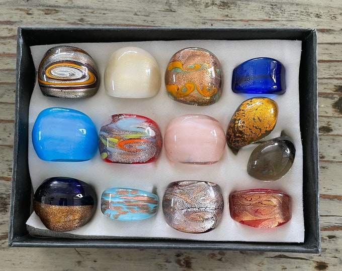 Lampwork Glass Rings, Mixed Color Infinity, Mixed Sizes - Etsy