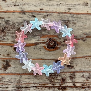 Lampwork Star Bracelets, Iridescent Glass 14mm Star Beaded Bracelet