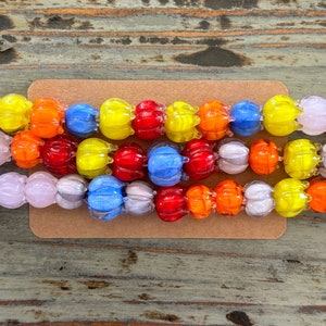 Lampwork Flower Beads, Glass Flower Shaped 12mm Strands
